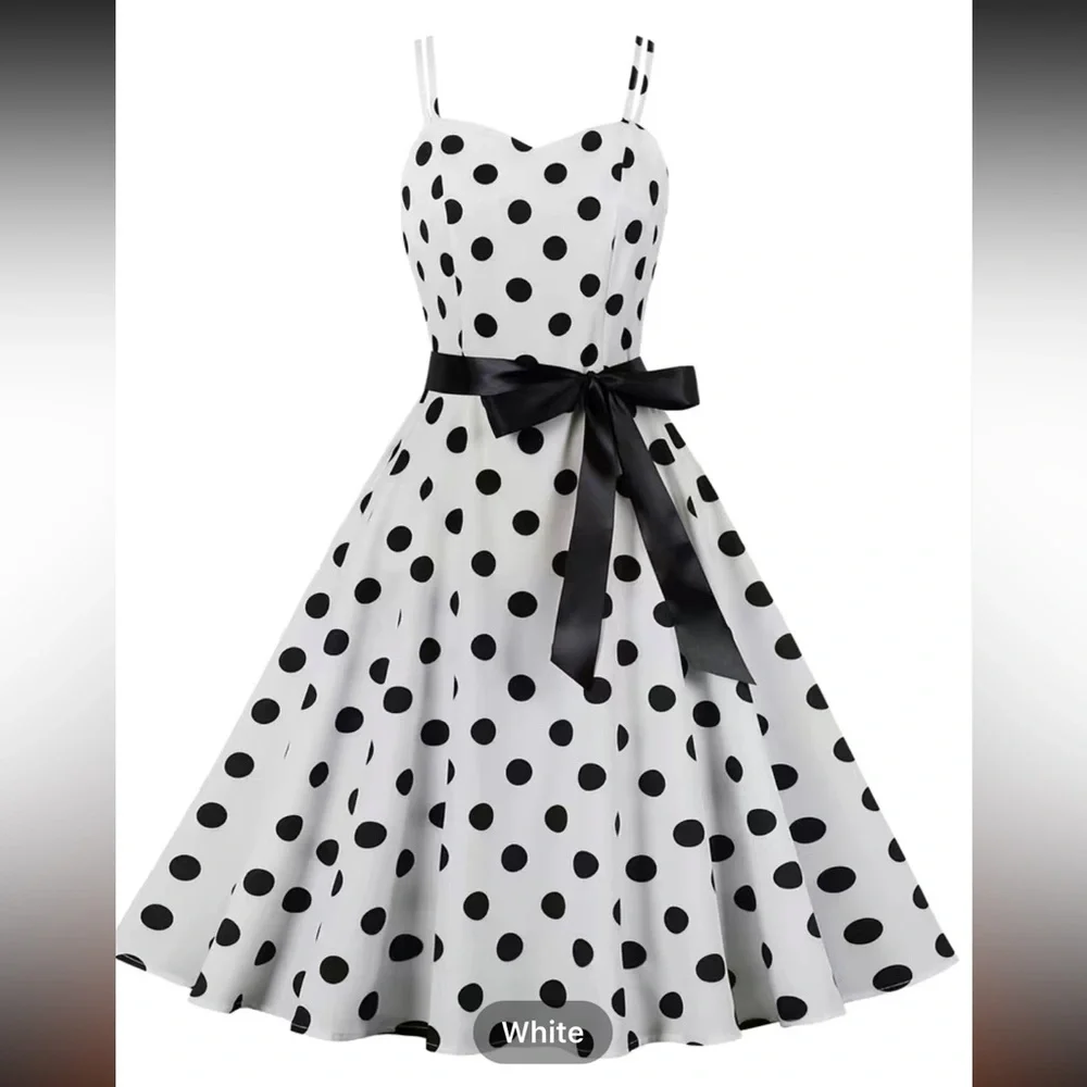 RETRO POLKA DOT FIT AND FLARE DRESS